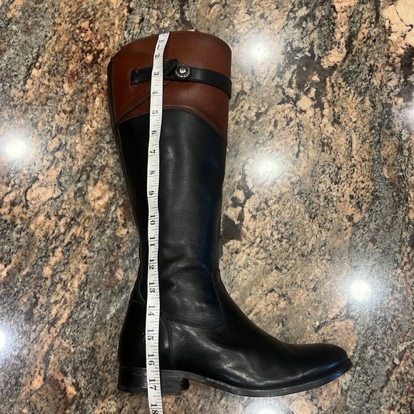 Mollie Button Frye Leather Boots Black& Brown Size 7.5 B - Picture 12 of 13